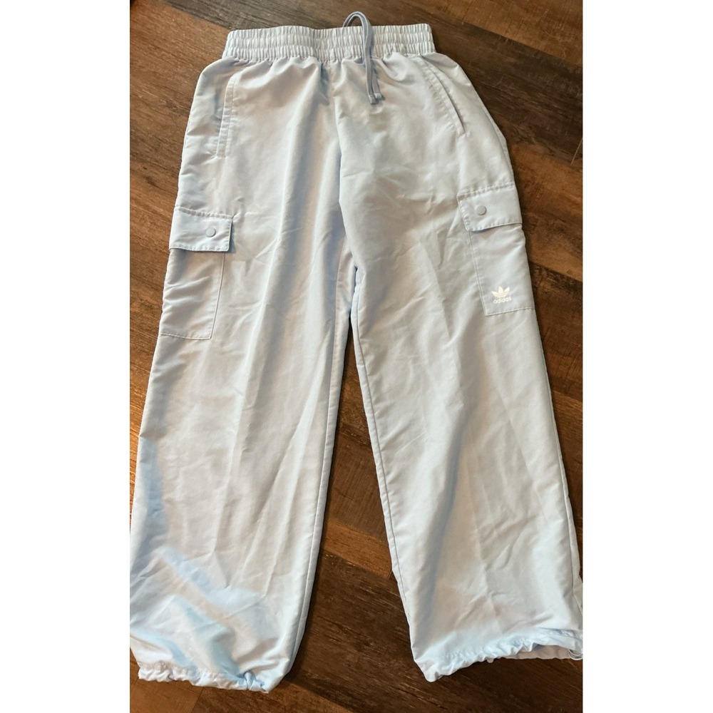 Adidas Originals Essentials Cargo Pants Bungee Hem Blue Women's Medium 12-14